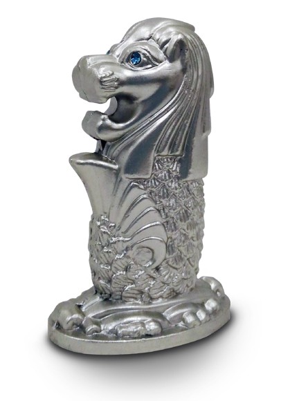 Merlion Figurine with crystal eyes (2"/ 5cm)
